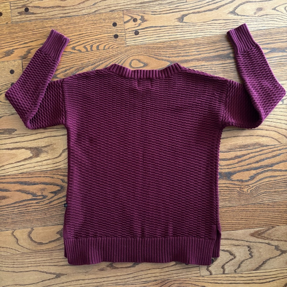 United By Blue Women'sTextured Knit Crewneck Sweater Burgundy M